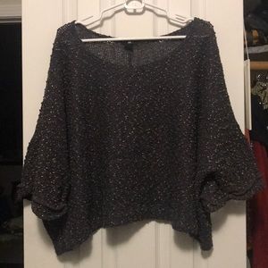 Gold sparkles dark grey sweater